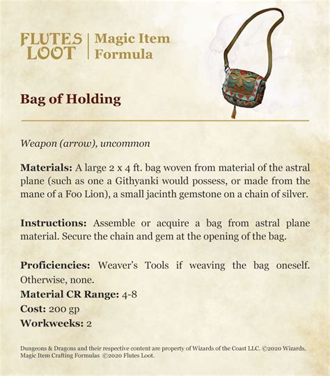 5e artificer replicate bag of holding|artificer replicate magic item.